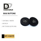 Decorative Polyester Button 4 Holes Black Coat Buttons Garment Accessories