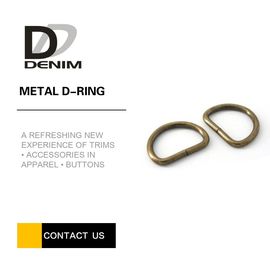20mm Open Barrel Plating Metal D Ring , Antique Brass D Rings For Lady Handbags