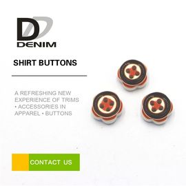 Novelty Dress Shirt Cuff Buttons Orange / Creamy White Color With Popular Design